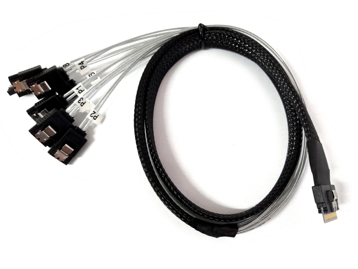 Câble Adaptateur SlimSAS 8i Vers 8x SATA - 0.5m, SAS 3.0 12 Gbit/s - Pour Serveurs, Baies De Stockage